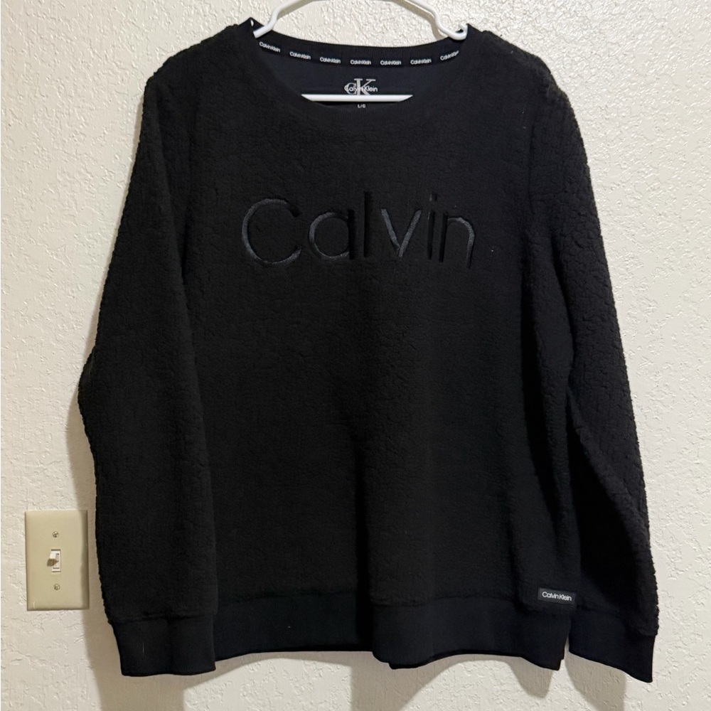 Calvin Klein Sherpa sweatshirt in black size L